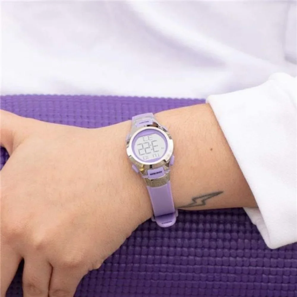 New Women's Armitron Sport Digital Resin Strap Watch Adjustable Light‎ Purple